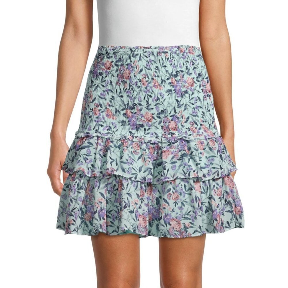 NWT ALLISON NEW YORK Smocked Floral Skirt Size Med